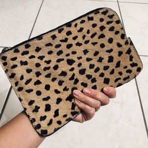 Madewell Leopard Zipper Wallet Clutch Pouch